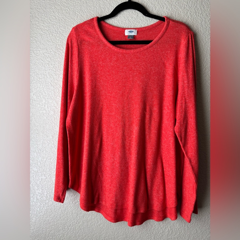 Old Navy Bright Coral/Red Long Sleeve Sweater Size XL